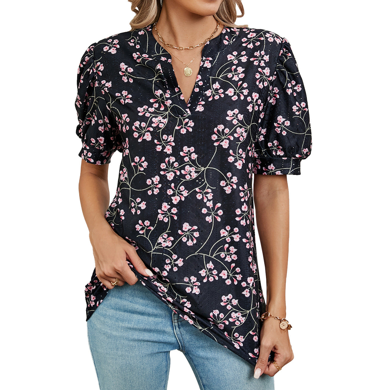 Women's Innovative Loose Short-sleeved Printed T-shirt Tops