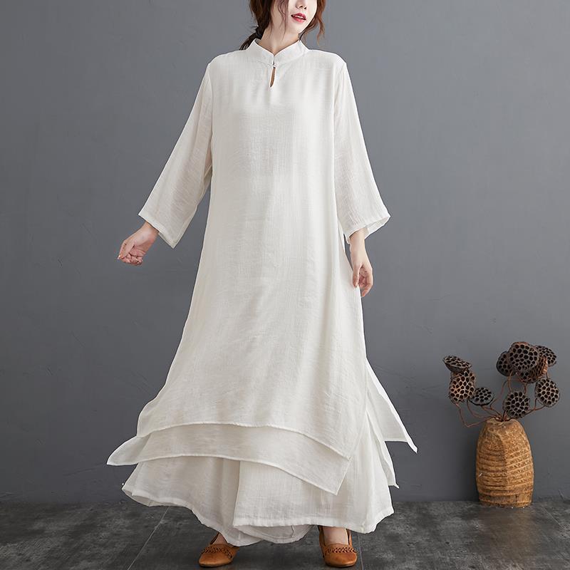 Women's Retro Chinese Mid-length Artistic Yoga Clothes Tea Suits