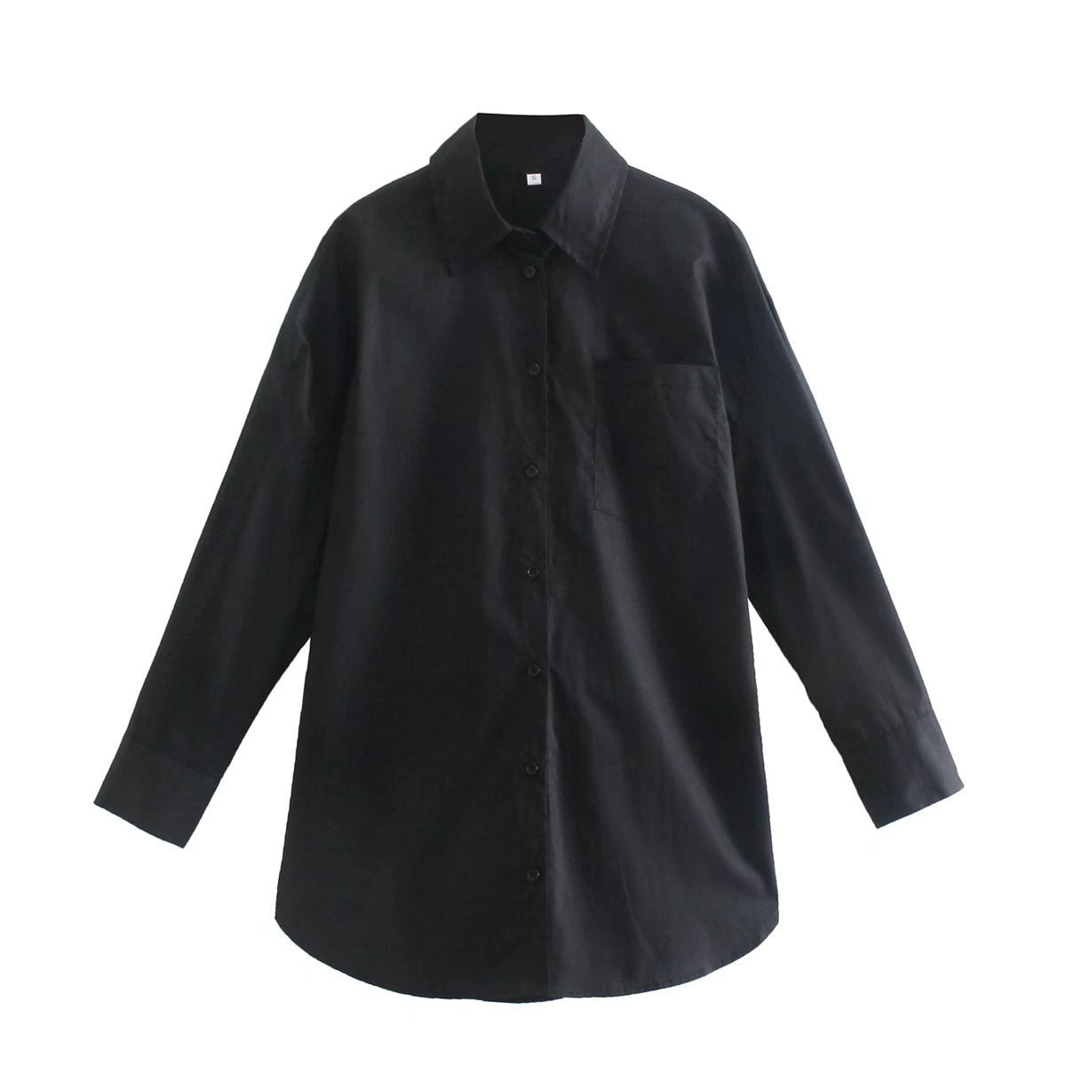 Women's Basic Long-sleeved Shirt With Autumn Pockets Blouses