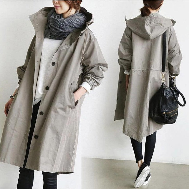 Women's Autumn Casual Style Windbreaker Mid-length Small Coats