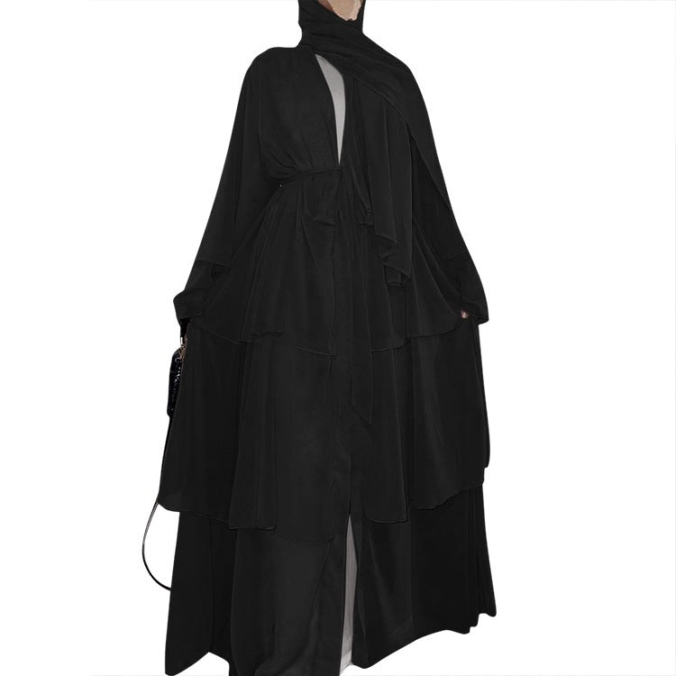 Costura da moda feminina de vestes elegantes de três camadas