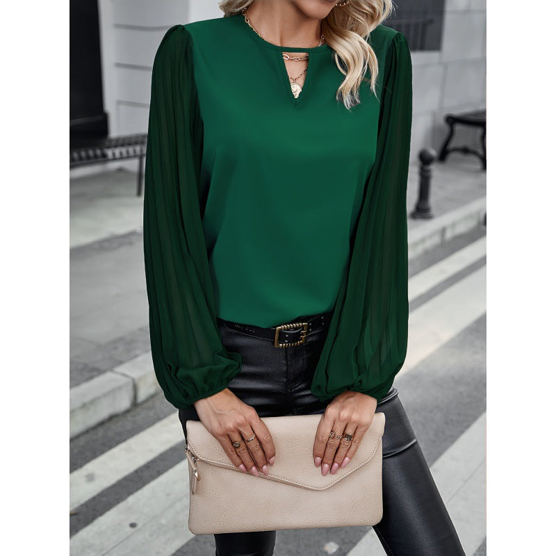 Women's Spring Solid Color Shirt For Blouses