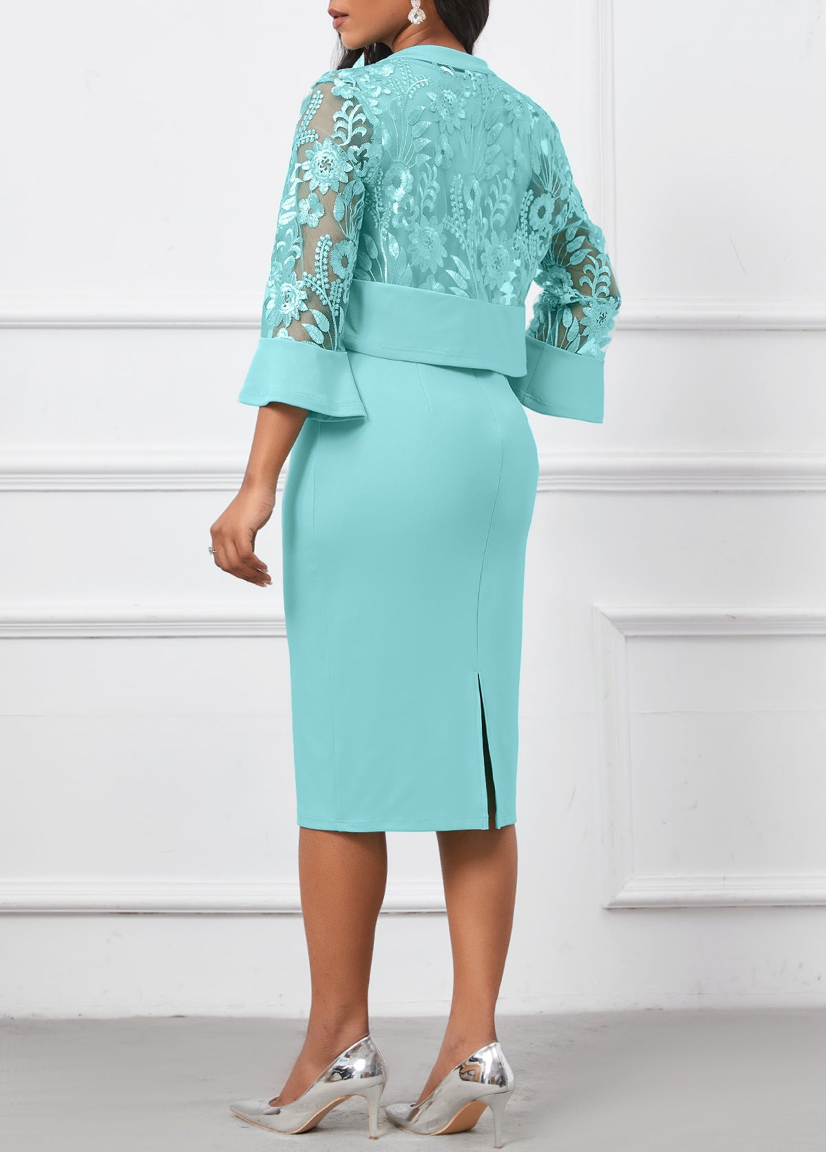 Formal Dress Lace Stitching 2 Piece Set Elegant Suits