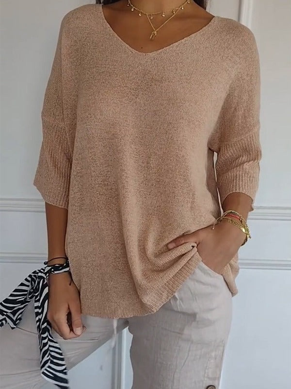 Women's Casual Basic Style Slimming Sleeve Solid Sweaters