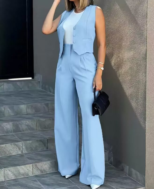 Charming Classy Fashion Wide Leg Casual Suits