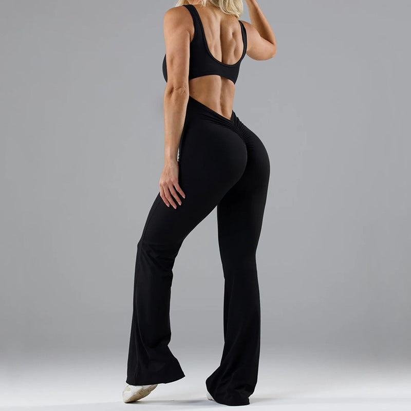Fashion Tight Yoga Bodysuit Casual Hollow Seamless Workout Slim Jumpsuits