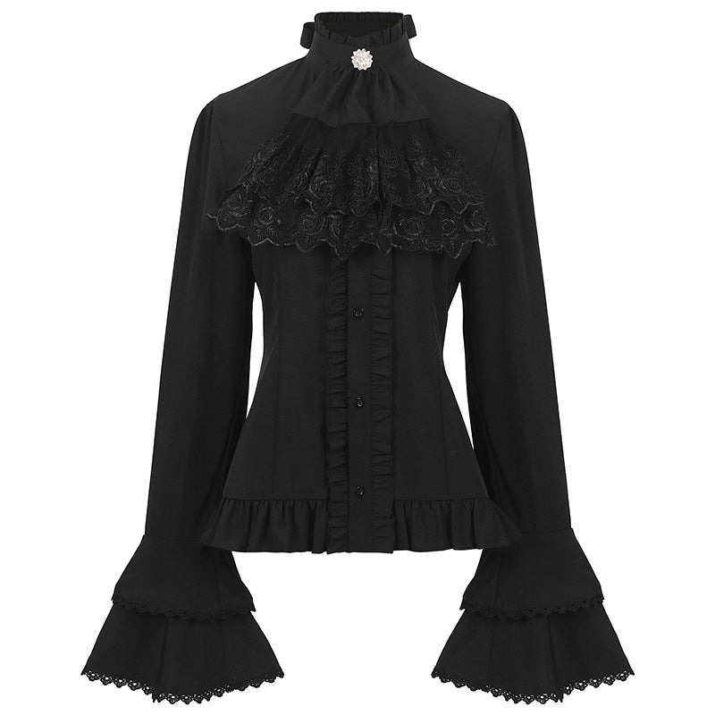 Women's Pleated Shirt Medieval Victorian Inner Style Costumes