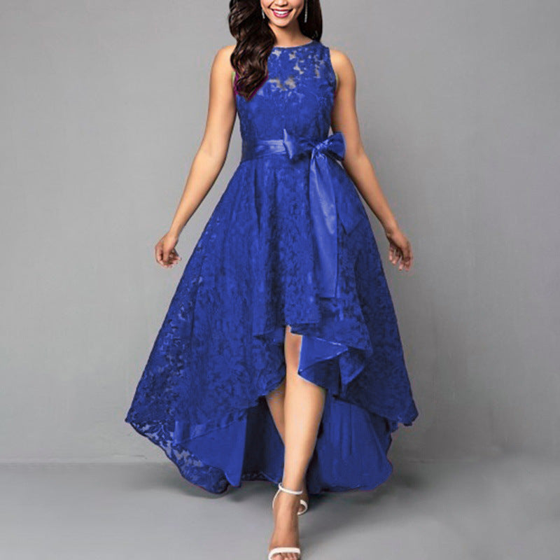 Color Lace Dress Fashionable Elegant High Waist Dresses