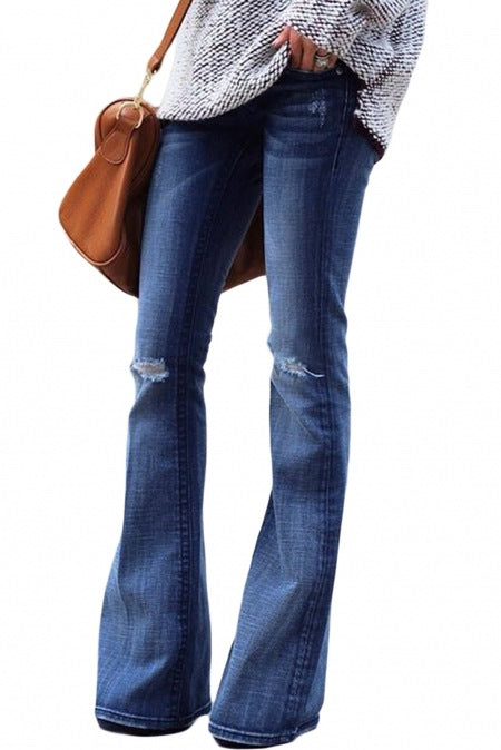 Trendige Hose mit mittlerer Taille Jeans Major Denim Bell-Bottom
