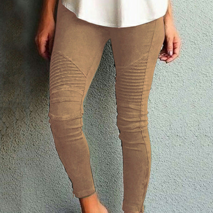 Moda feminina tornozelo casual outras calças elásticas magras e magras