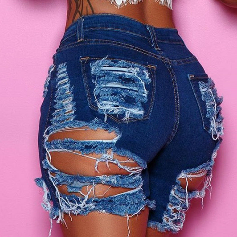 Ripped Stretch Street Hipster Denim Shorts Cropped Pants