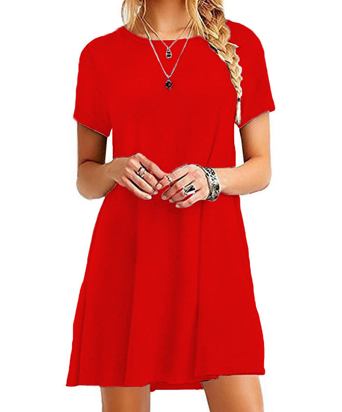 Stylish Trendy Cotton Blend Unique Women's Short-sleeved Dress