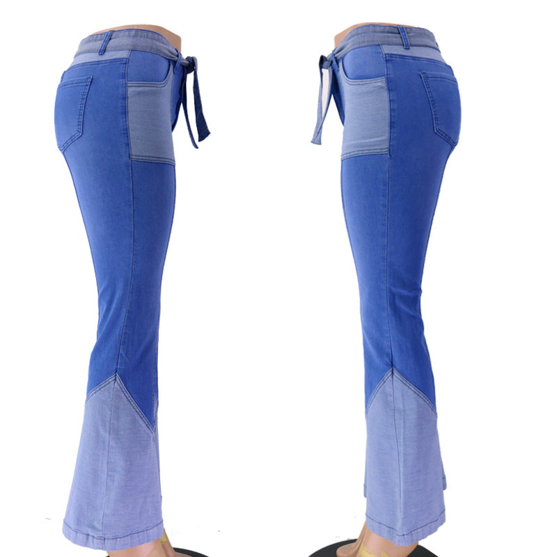 Calças de calça bootcut feminina de cintura alta da cintura