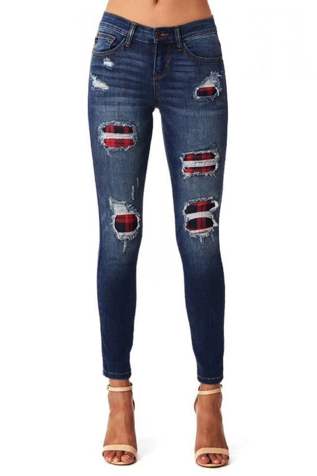 Classic Street Hipster Leopard Hole Patch Jeans