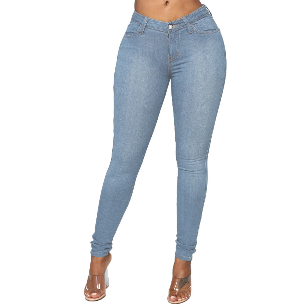 Mujeres pantalones de lápiz de ocio urbanos de mujeres flacas jeans de talla grande