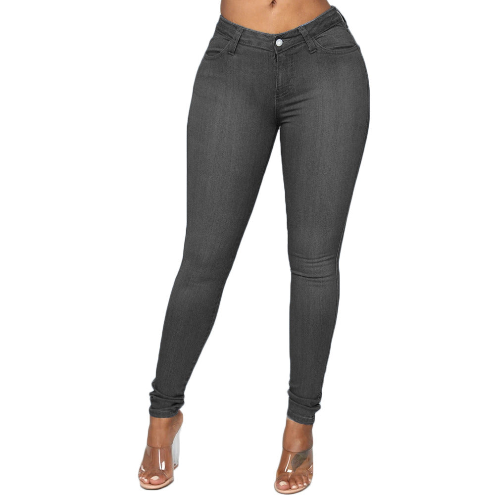 Mujeres pantalones de lápiz de ocio urbanos de mujeres flacas jeans de talla grande