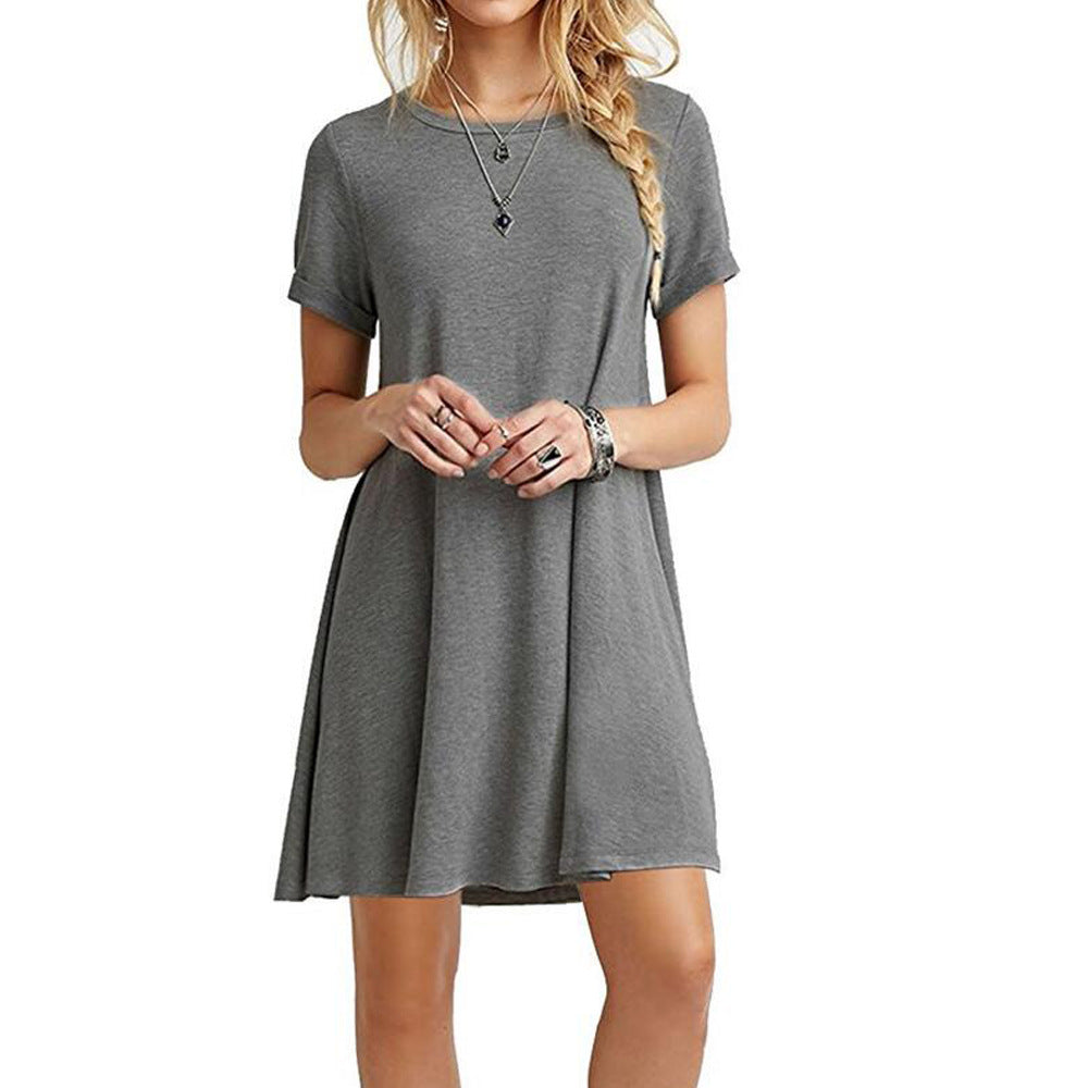 Stylish Trendy Cotton Blend Unique Women's Short-sleeved Dress