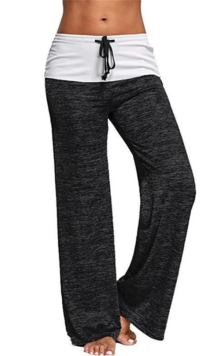 Patchwork Yoga Sports Street Hipster Trousers Outdoor Casual Wide-leg Pants