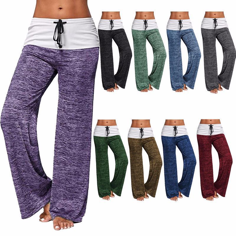 Patchwork Yoga Sports Street Hipster Pantalons Outdoor Casual Pantalons à jambes larges