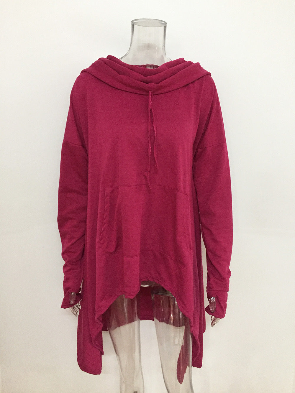 Classic Pullover New Solid Color Long Hoodie