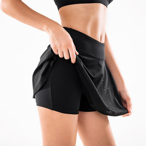 Running Fitness Exercise High Voile Waist Yoga Female Pantskirt Skirt