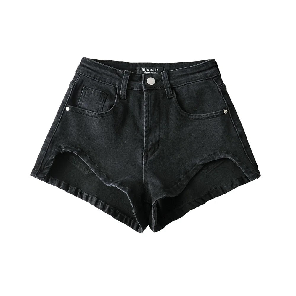 Summer Street High Waist Slim Fit Design Denim Women's Slimming Pants Trendy Shorts