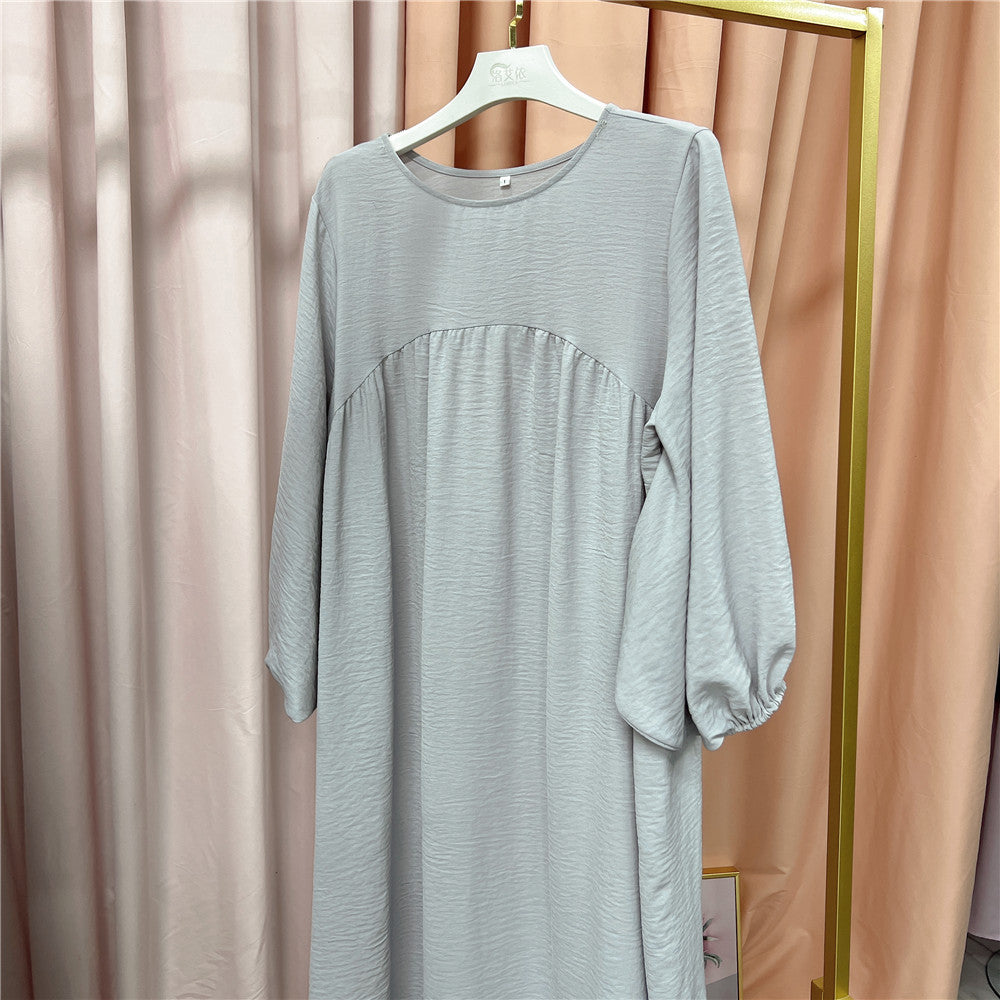 Large Swing Round Neck Solid Color Loose Comfortable Robe
