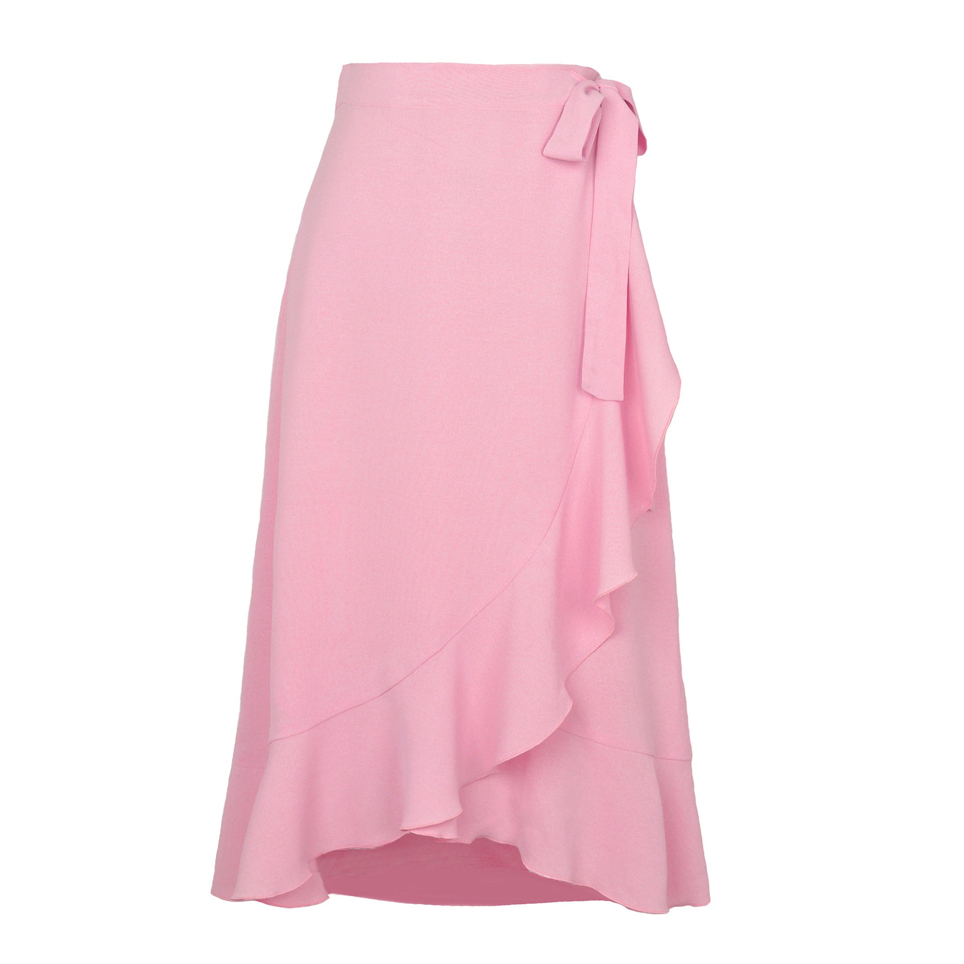 Summer Self-tie Street Irregular Solid Skirt Women's Dress