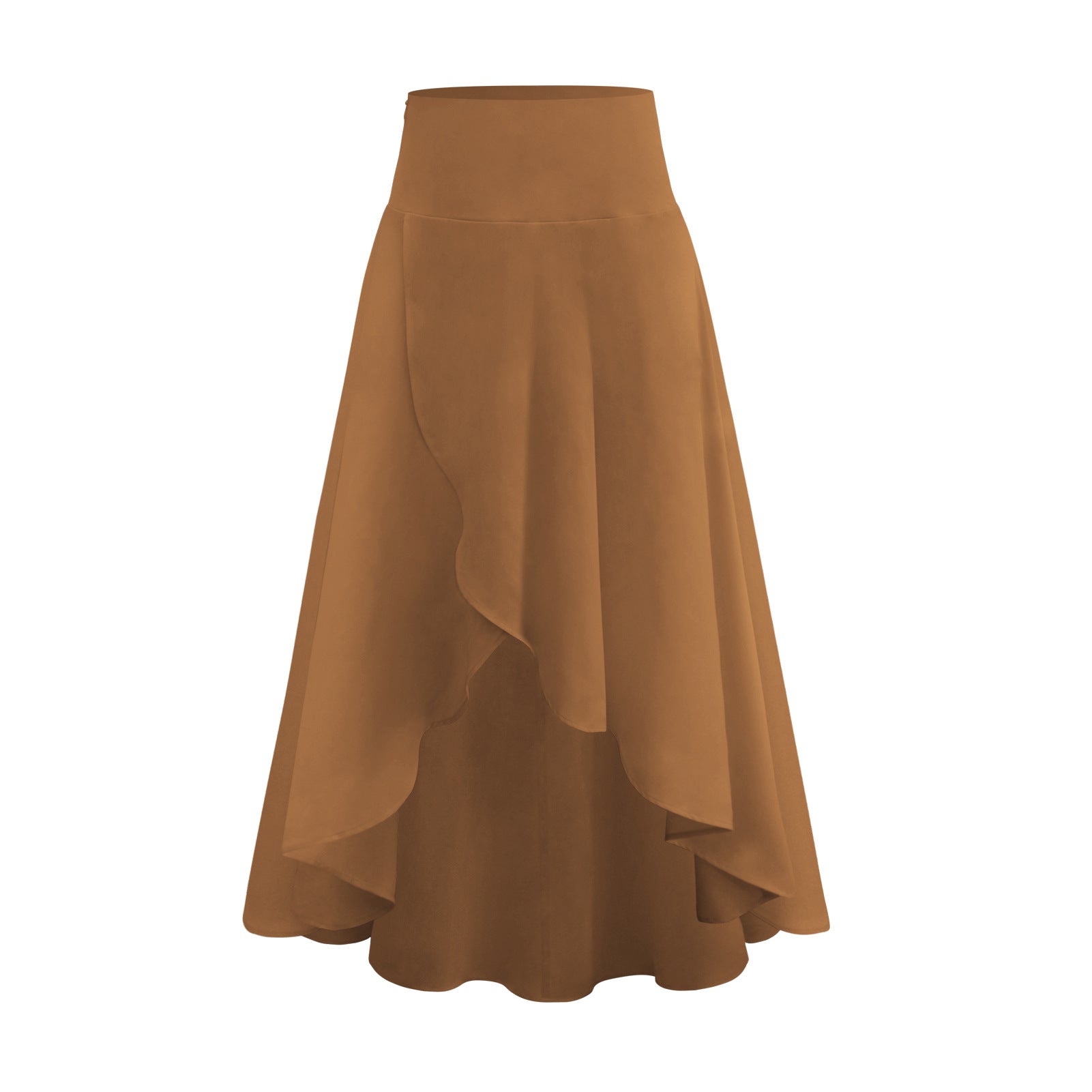 Women's Ruffled Solid Color Irregular Elegant Summer Wear Fashion Skirt