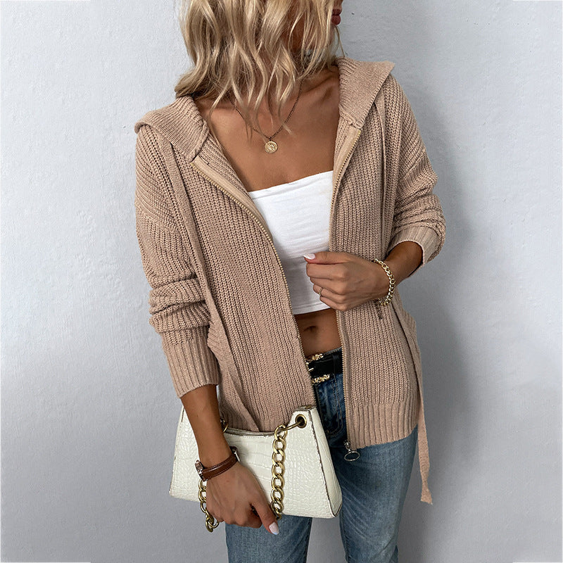 Sólido de color con capucha suéter imitación de algodón de algodón de bolsillo de bolsillo para mujer