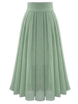 Plus Size Skirt Solid Color High Waist Temperament Commute Super Pleated Chiffon Dress