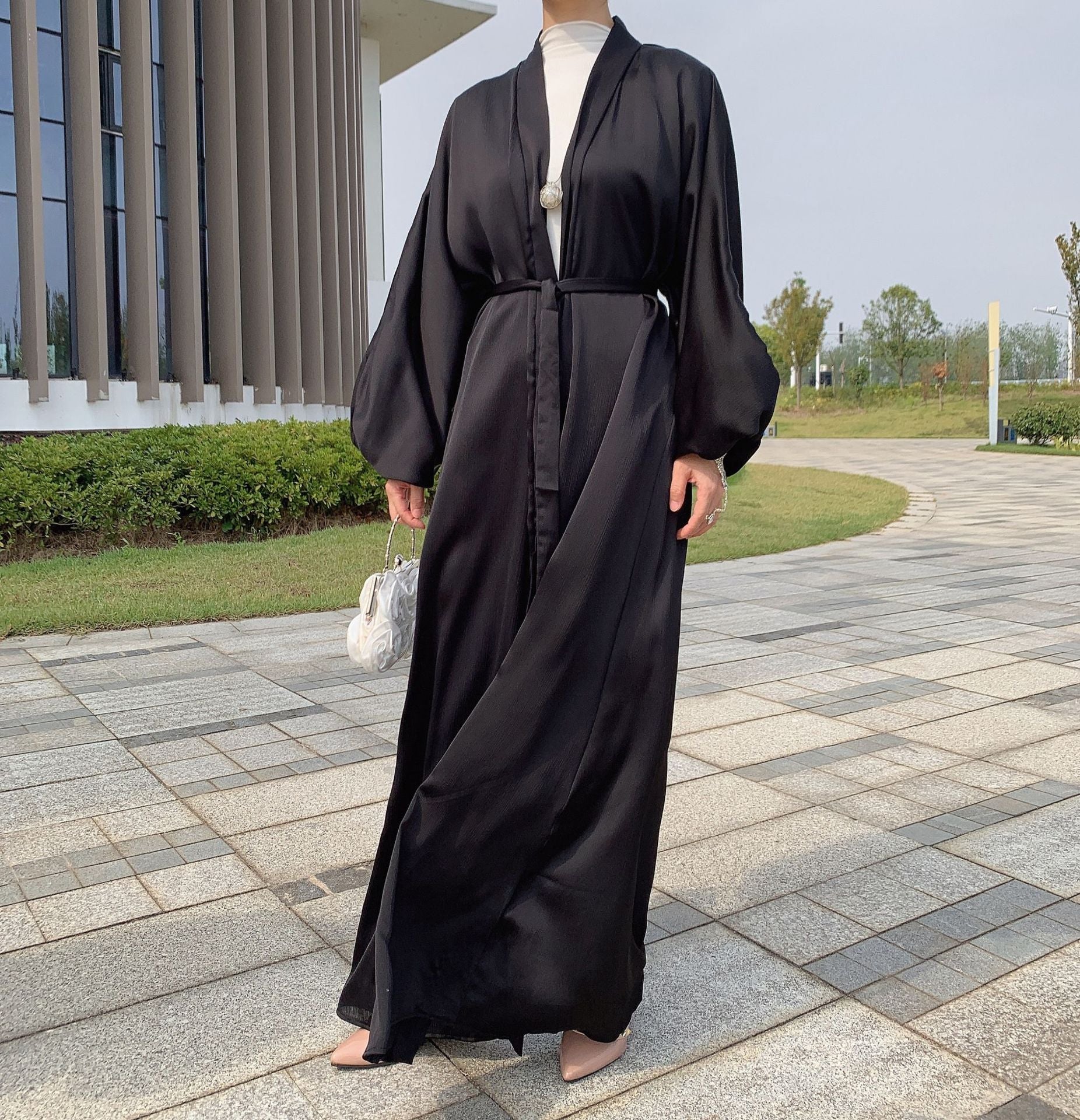 Commute Style Robe cardigan décontracté grande taille pour femme avec cordon de serrage