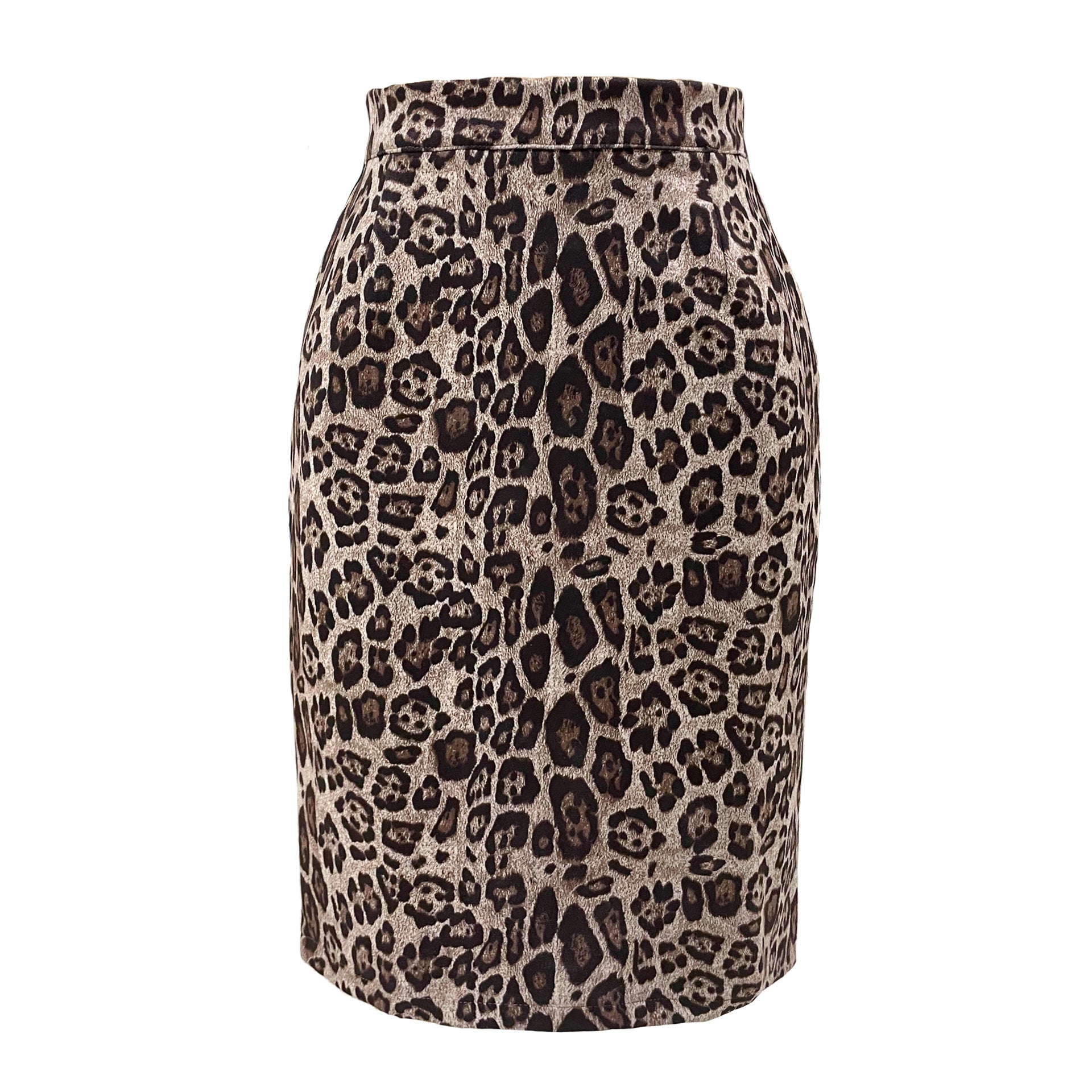 Women's Leopard-print Suede Zipper Smiley Sexy High Waist Printed Mid-length Skirt