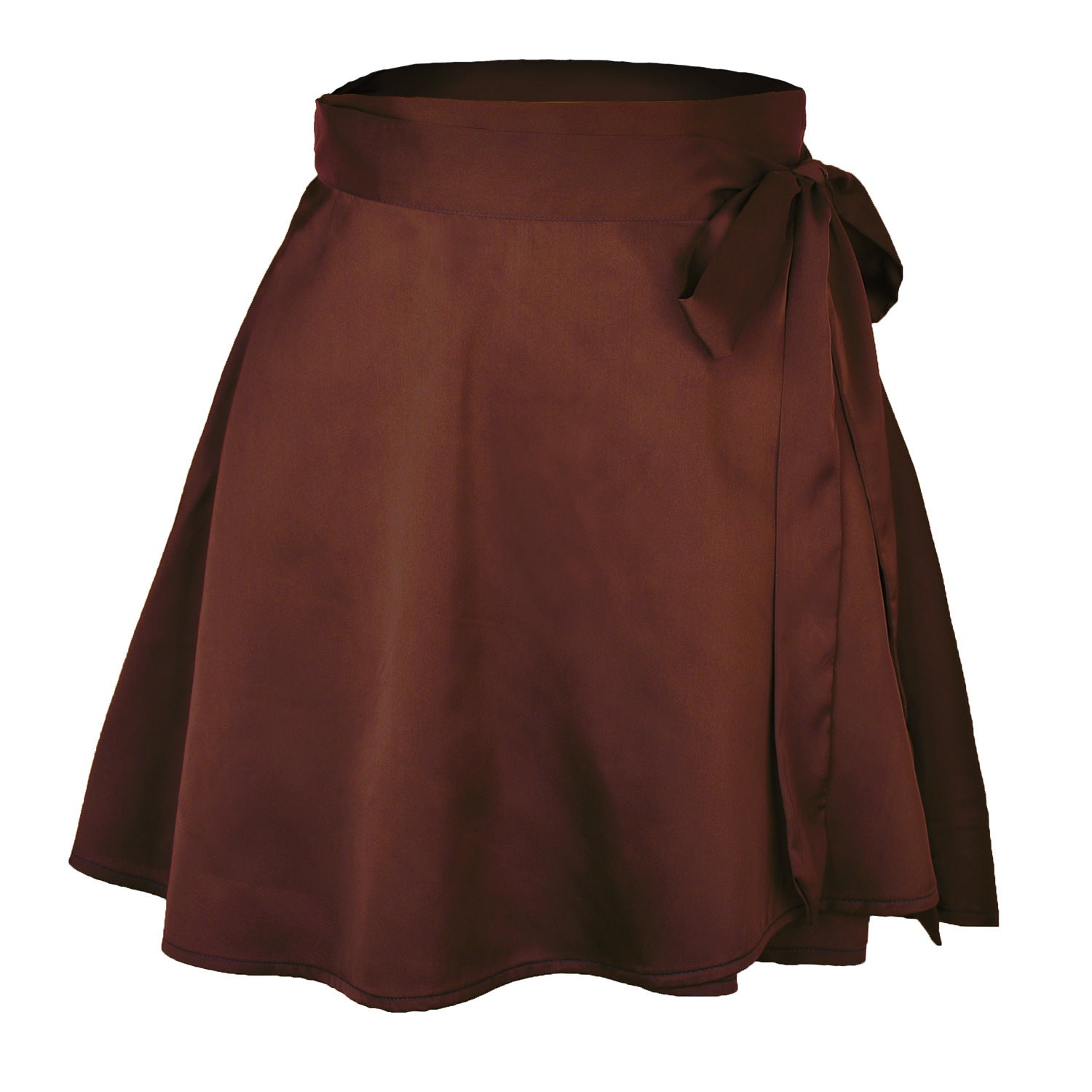 Summer Solid High Sweet Waist Fashion Lace-up Chiffon Satin Wrap Skirt