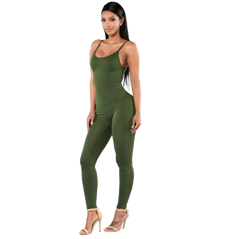 Women's Fashion Other Sexy Long Tight Backless Sling Jumpsuit