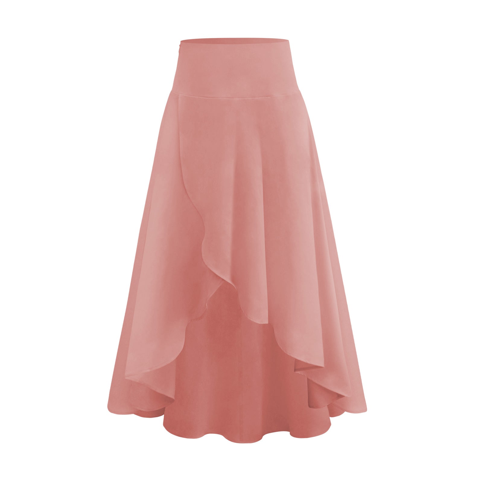 Women's Ruffled Solid Color Irregular Elegant Summer Wear Fashion Skirt