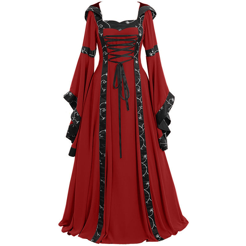 Kobiety w stylu vintage w stylu klasycznego modelu Kwadratowy kołnierz Koronkowy talia Rozkloszowany rękaw Halloweenowy kostium Halloween