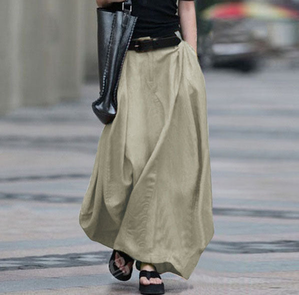 Grande jupe balançoire Style national rétro taille haute minceur taille robe de danse pour femmes