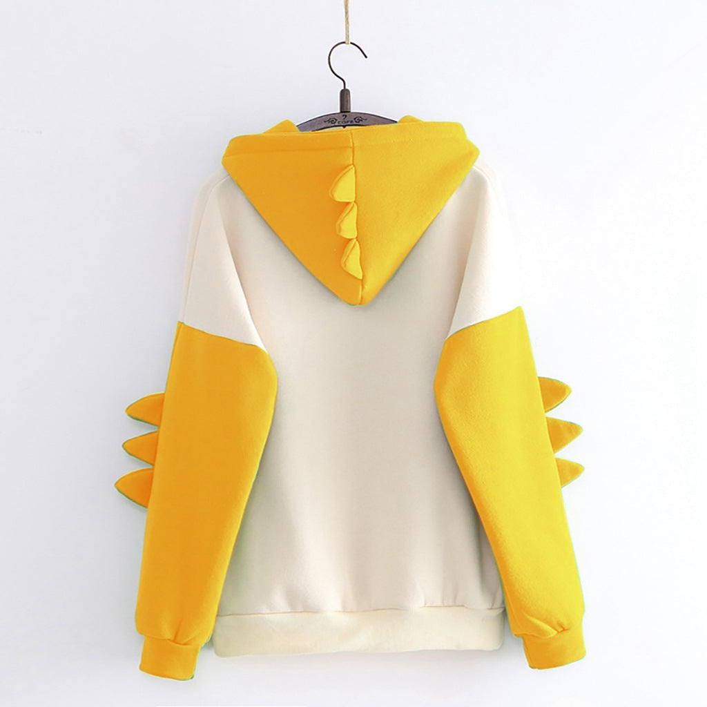 Loose Printed Dinosaur Color Women's Winter Sweater