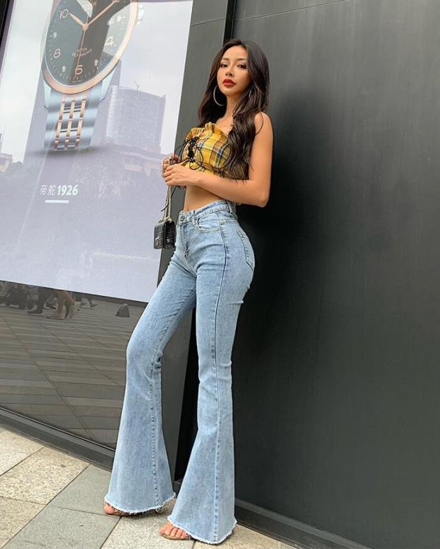 Bootcut Trousers Early Spring Skinny Flared Sexy Solid Color Jeans